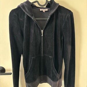 Juicy Couture Black Velour Hoodie Jacket